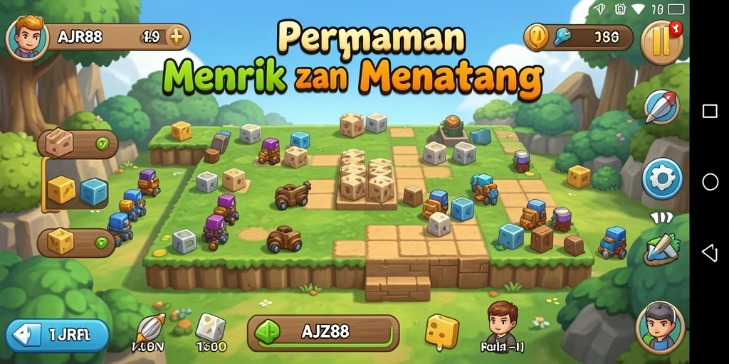 Tangkapan layar menunjukkan gameplay seru dari AJR88 dengan puzzle yang menarik.