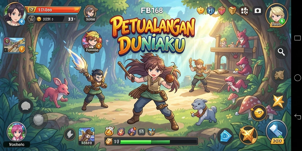 Tampilan gameplay FB168 dengan action seru para karakter Anime.