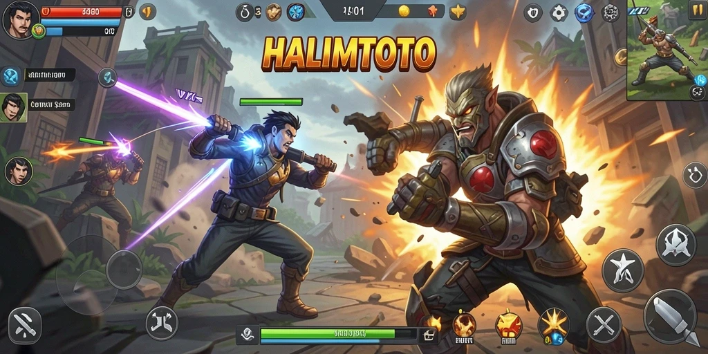 Tampilan menarik dari gameplay HALIMTOTO yang penuh aksi.