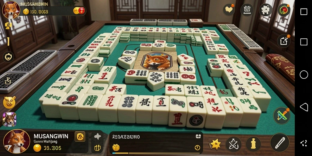 Screenshot gameplay MUSANGWIN dengan desain Mahjong yang menarik.